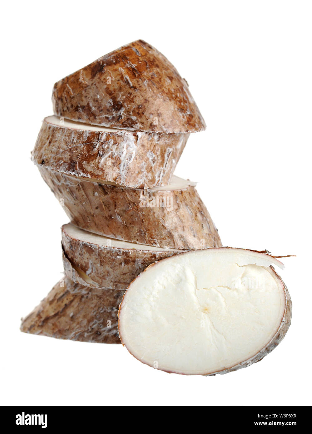 sliced manioc (cassava) isolated on white background Stock Photo Alamy