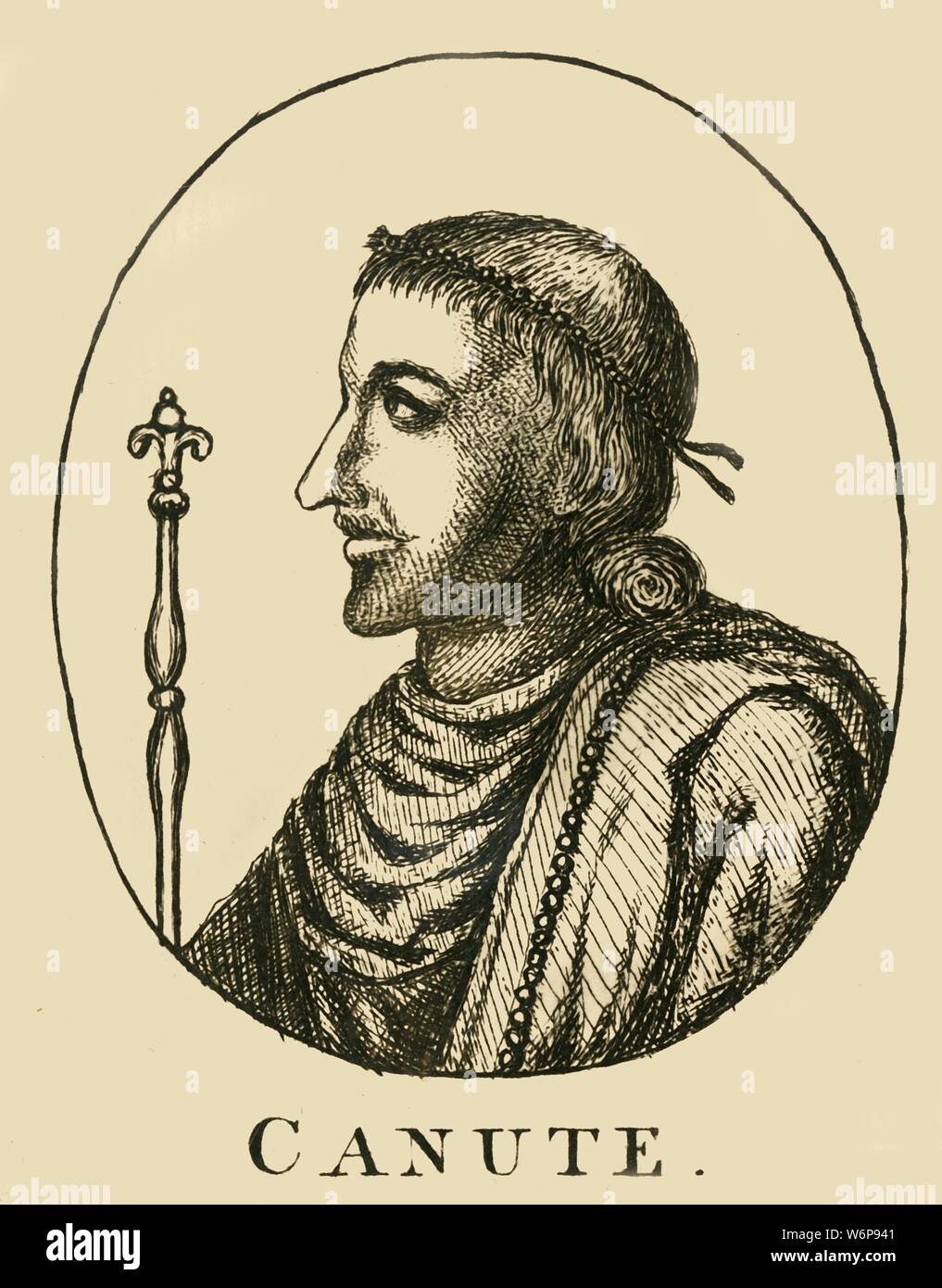 KING CNUT / CANUTE King of England (1016-35) and Denmark (1018-35). Date:  11th century Stock Photo - Alamy