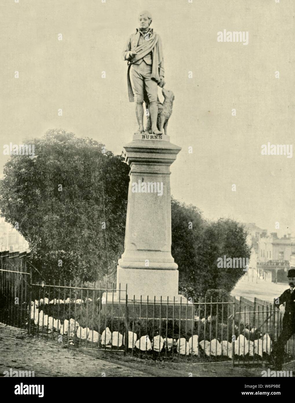 'Statue of Robert Burns, Ballarat', 1901. Eight statues of Robert Burns were erected in Australia between 1883 and 1935, this was the first. From &quot;Federated Australia&quot;. [The Werner Company, London, 1901] Stock Photo