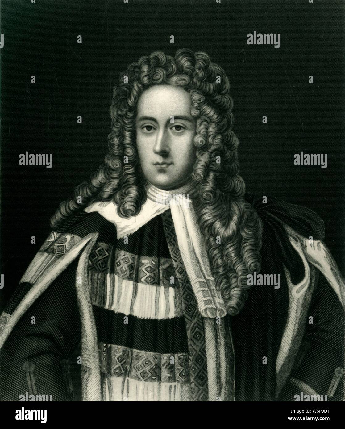'Henry St. John, Viscount Bolingbroke', c1710, (c1884). Henry St John, 1st Viscount Bolingbroke (1678-1751), English politician, government official during reign of Queen Anne, political philosopher and leader of the Tories who supported the Jacobite rebellion of 1715. From &quot;Leaders of the Senate: A Biographical History of the Rise and Development of the British Constitution, Vol. I.&quot;, by Alexander Charles Ewald, F.S.A. [William Mackenzie, London, Edinburgh &amp; Berlin] Stock Photo