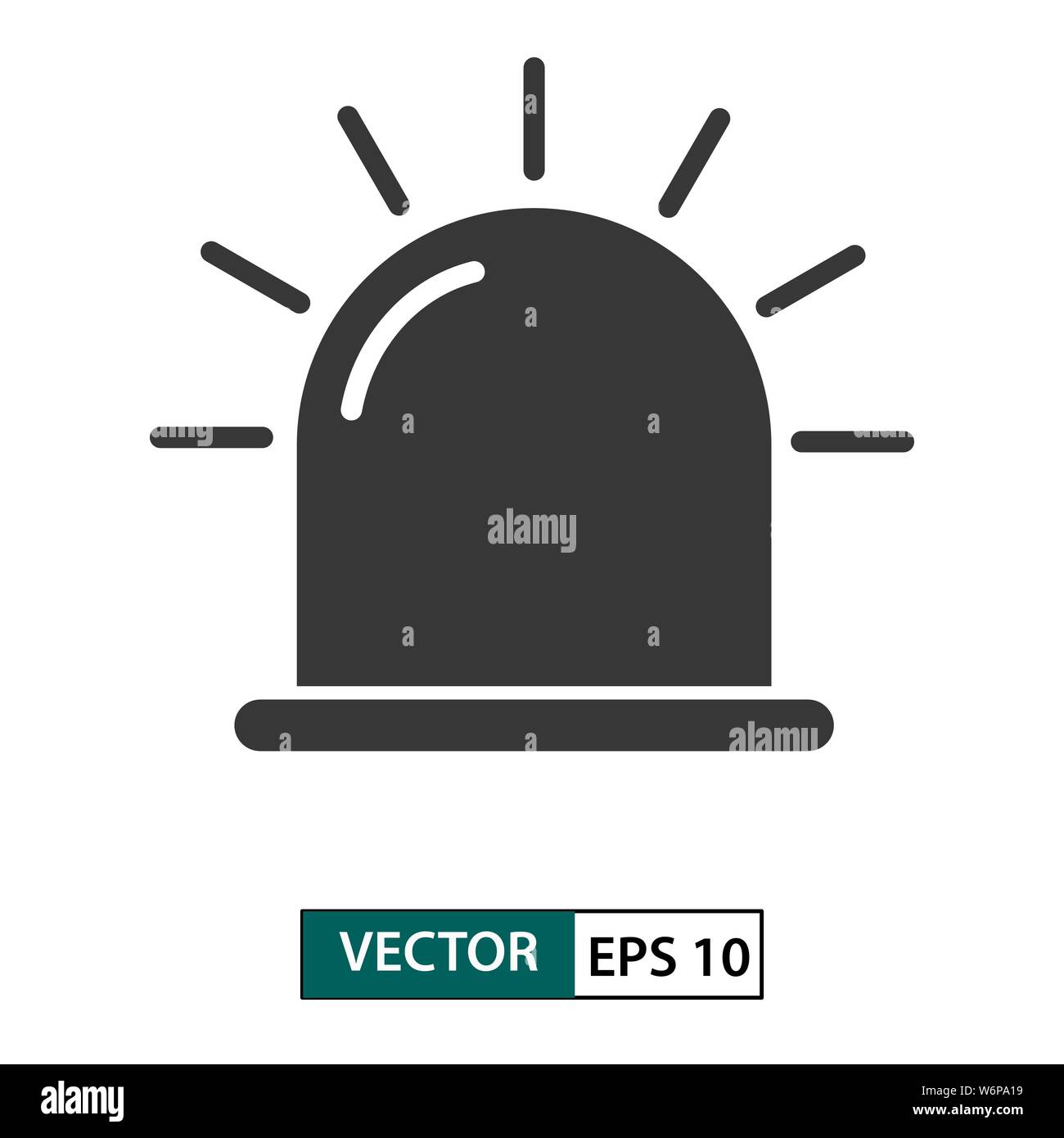 Flasher, alarm siren vector icon. isolated on white background. Vector illustration EPS 10 Stock Vector