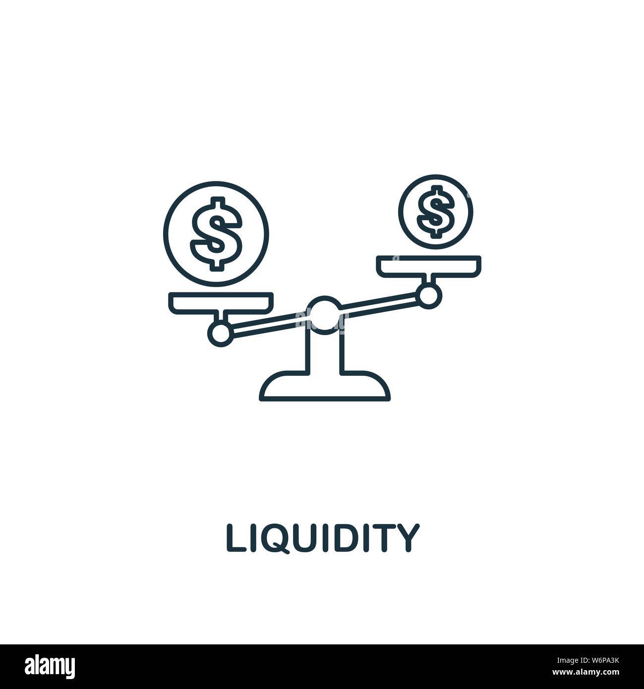 Liquidity outline icon. Thin line element from crowdfunding icons collection. UI and UX. Pixel perfect liquidity icon for web design, apps, software Stock Photo