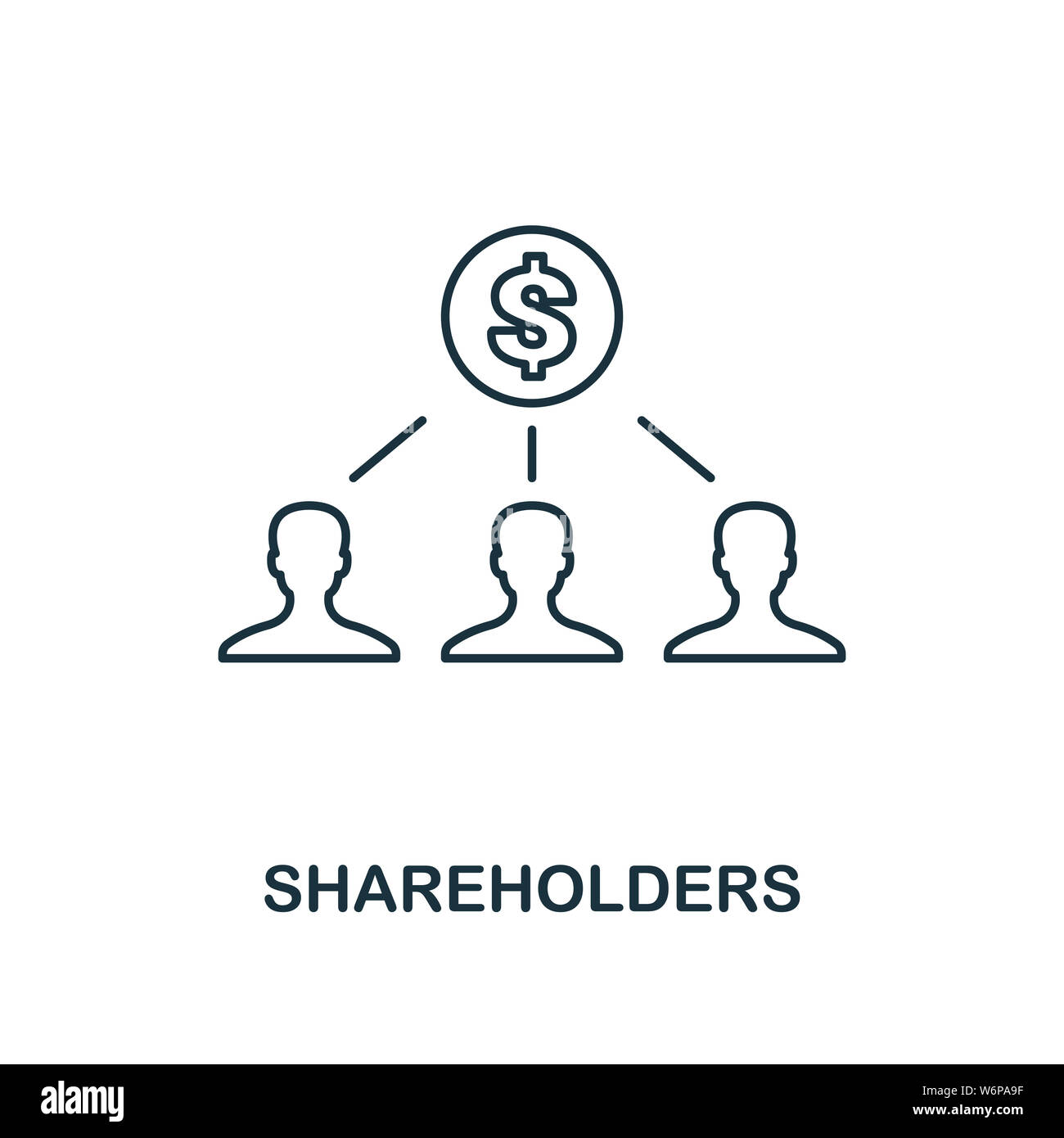 Shareholders outline icon. Thin line element from crowdfunding icons