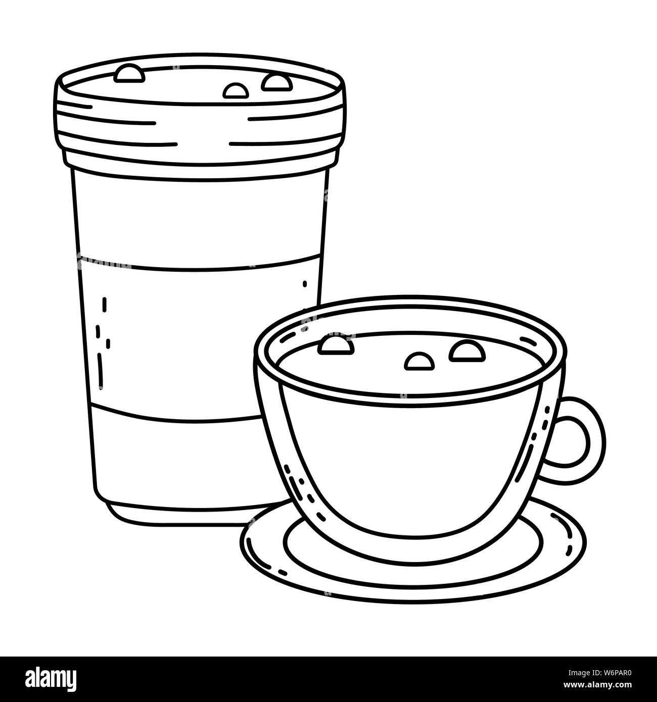 Coffee cup and glass design, Drink breakfast beverage bakery restaurant