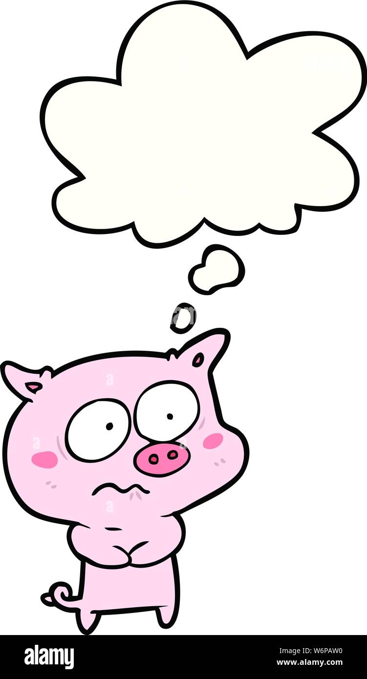 Pigg Thinking Pig cartoon thinking Stock Vector Images - Alamy