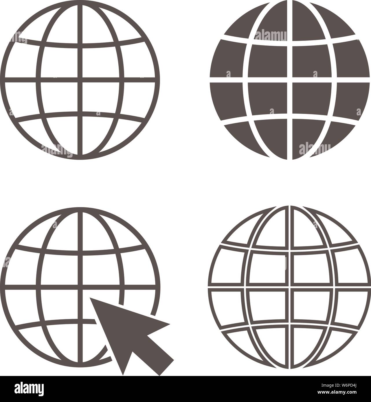 simple globe icon set and internet symbol vector illustration Stock Vector