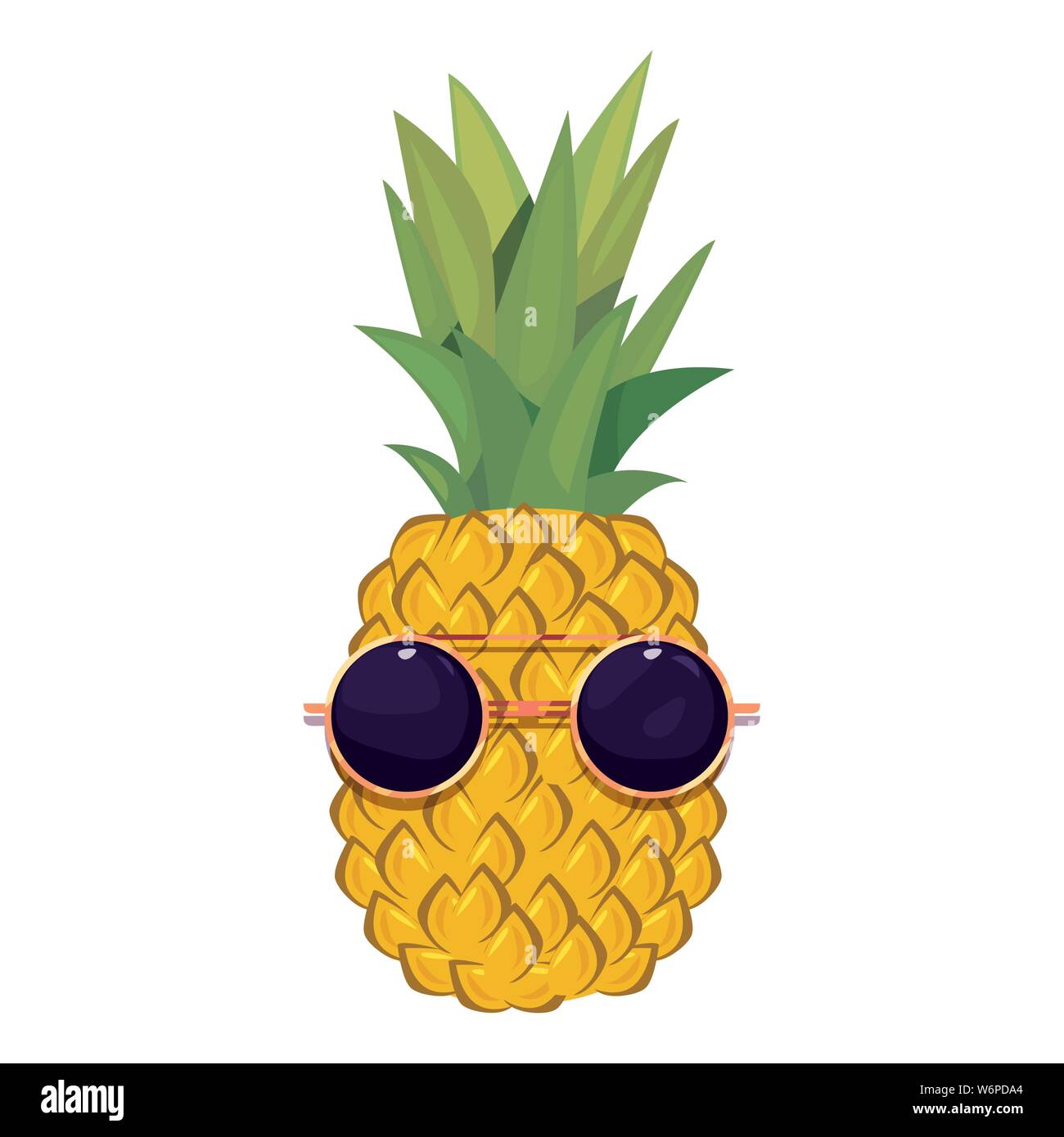 pineapple with sunglasses - summer time vacation flat design vector illustration Stock Vector ...