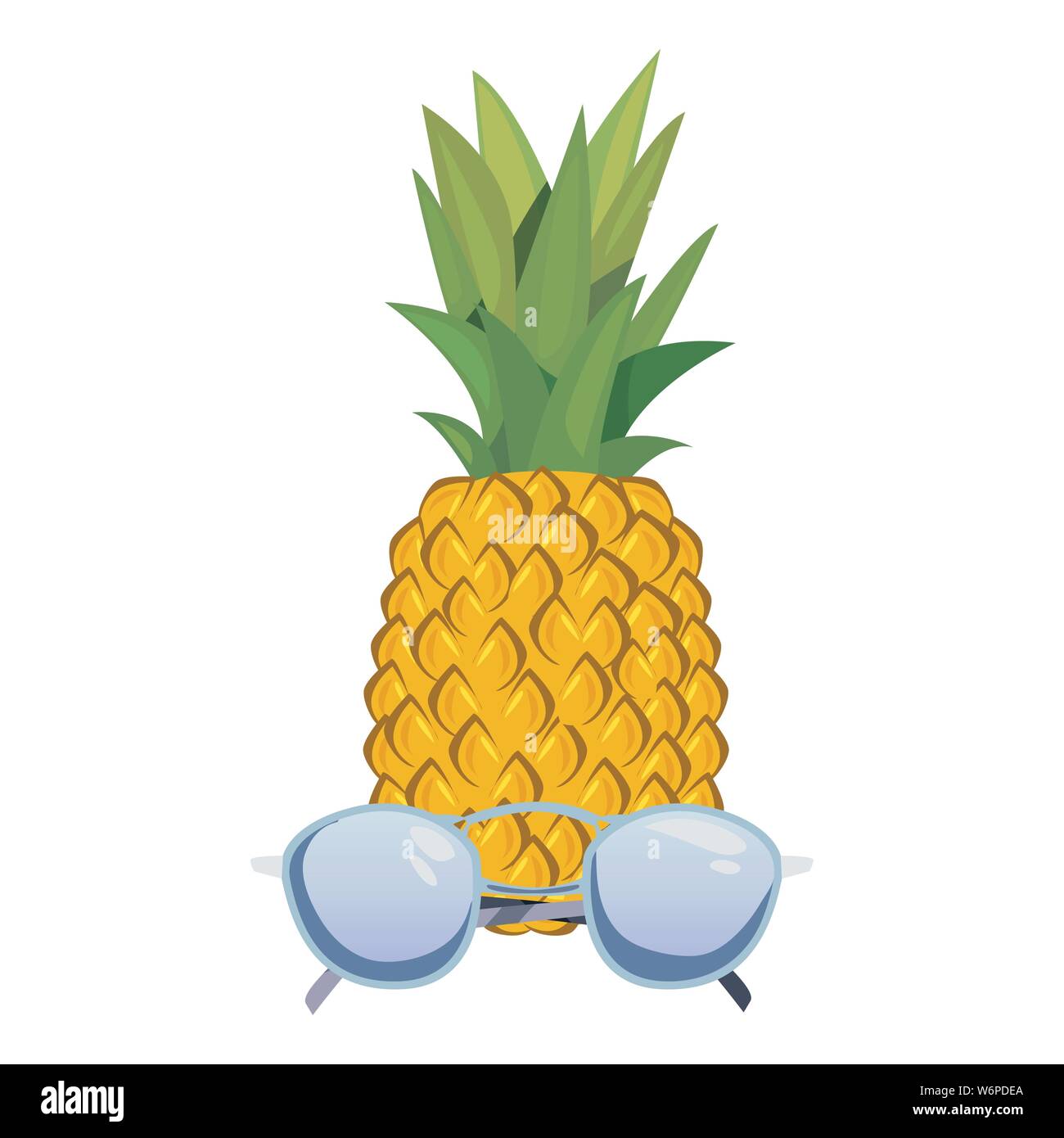 pineapple with sunglasses - summer time vacation flat design vector illustration Stock Vector ...
