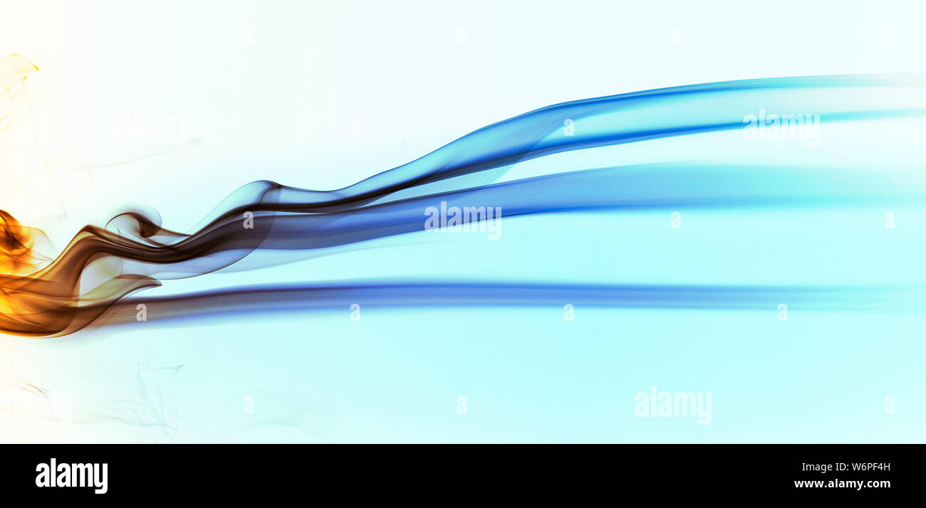 Abstract colored wave smoke on white background Stock Photo
