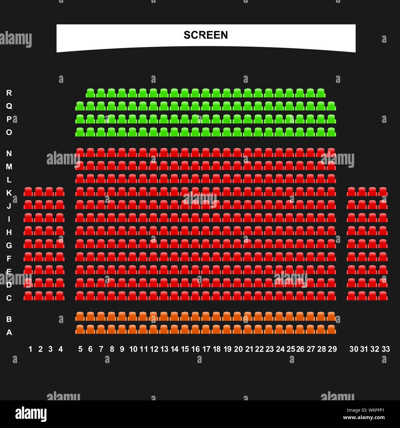 Movie seats booking interface template for ticket purchase Stock Vector ...