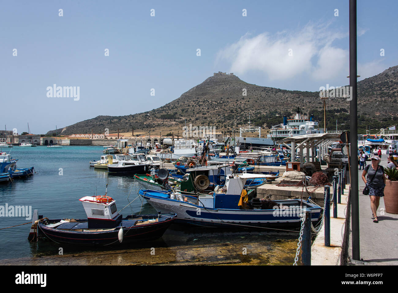 Marina at Favignana Island, Sicily Stock Photo