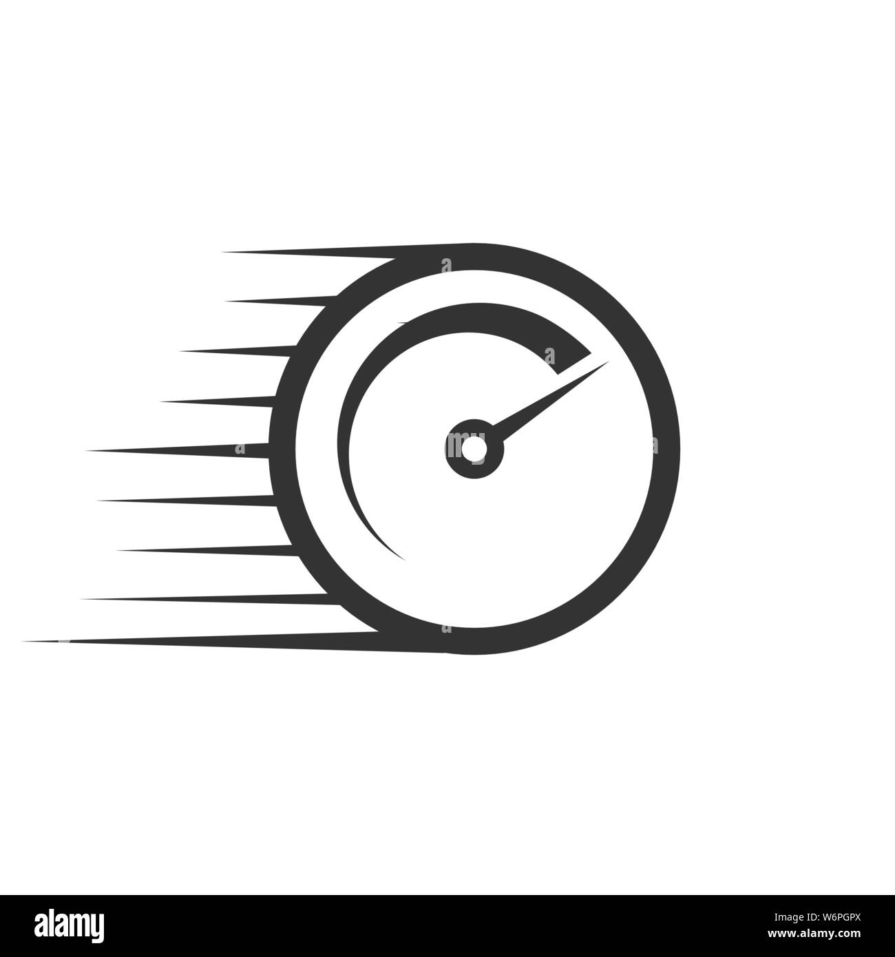 Fast vector icon with speed meter . Template for your design Stock