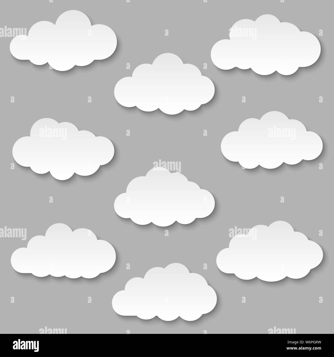 Set of cut out paper clouds . Template for your design Stock Vector ...