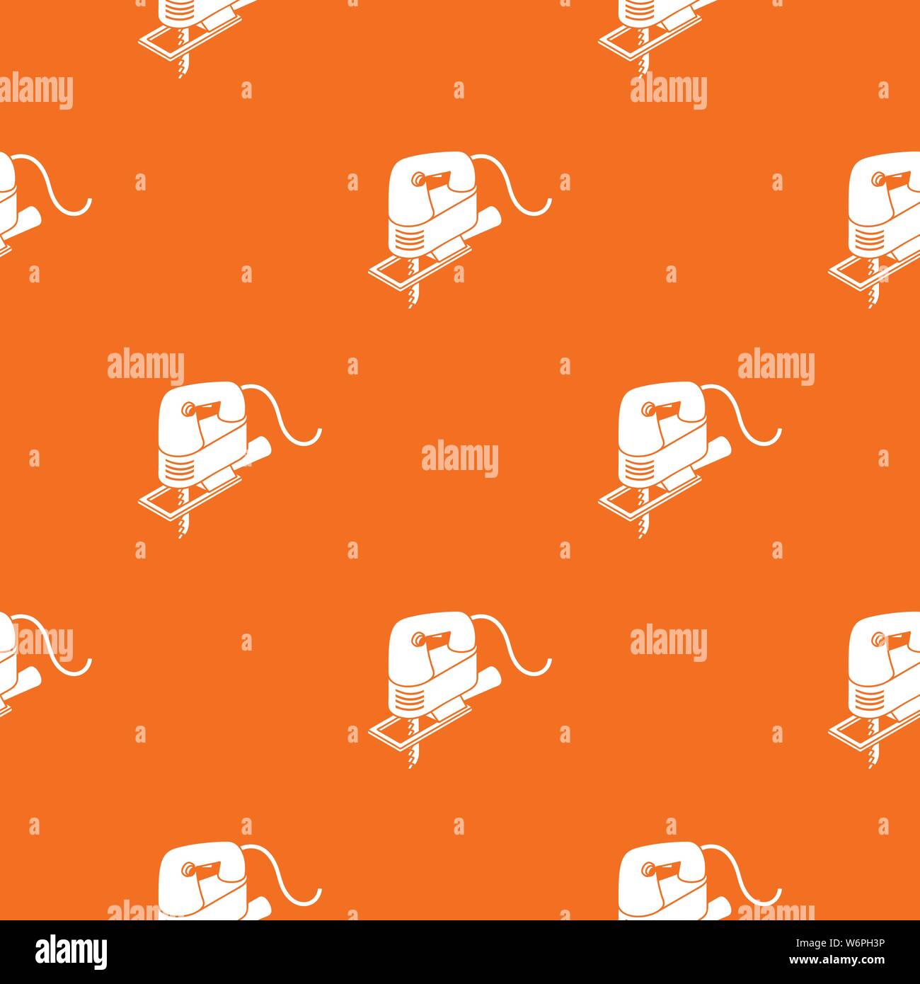 Corded jig saw pattern vector orange Stock Vector