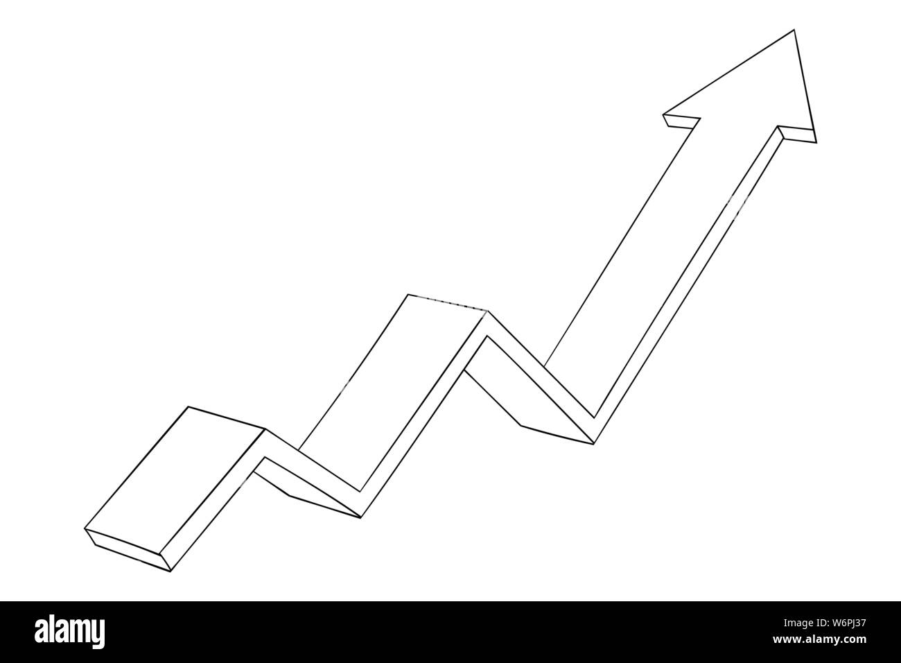 Financial rising arrow. Indication outline icon Stock Vector Image ...