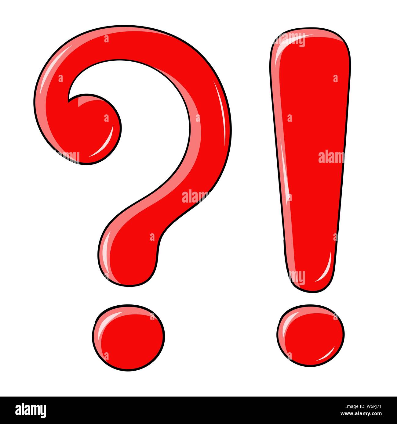 Question and Exlamation marks. Red shiny elements Stock Vector Image ...