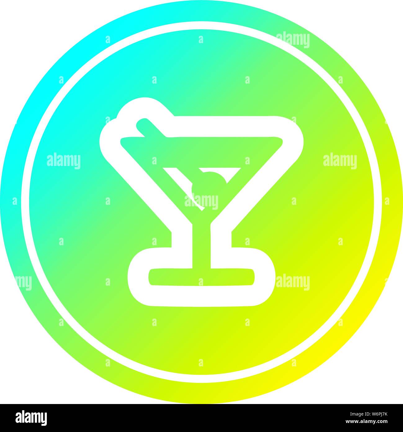 cocktail with olive circular icon with cool gradient finish Stock ...