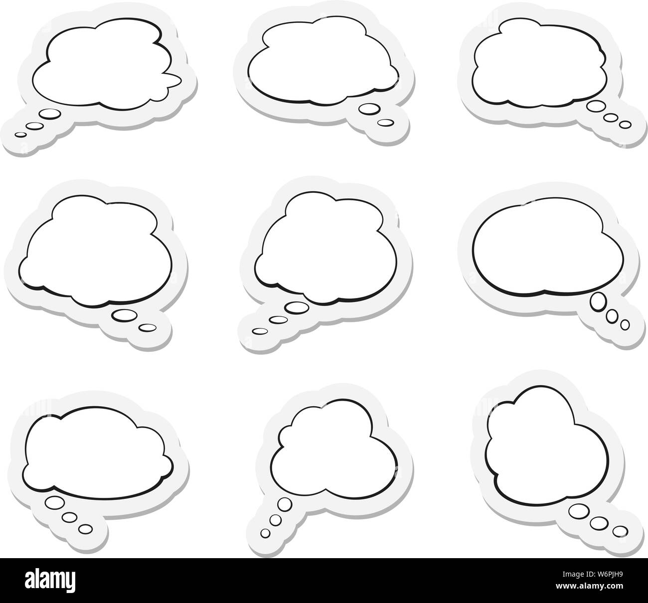 Set Of Comic Speech Bubbles Or Thought Balloons Vector Illustration