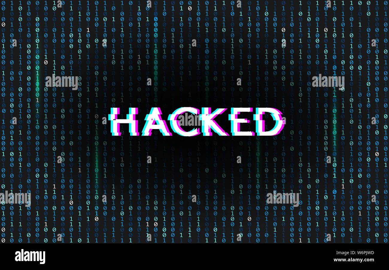 Glitch Hacked On Matrix Background Binary Code With Stereo Effect Text Digital Data Error Hacker Attack Template Technology Backdrop Stock Vector Image Art Alamy