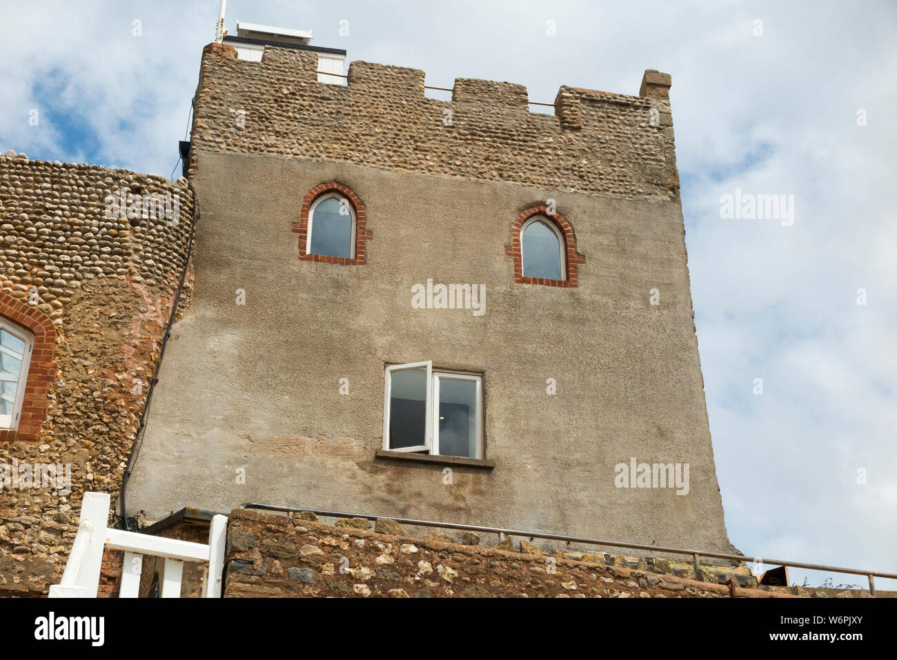 The Clock Tower cafe and bakery (West face) seen from Sidmouth beach