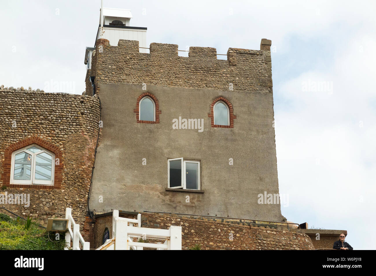 The Clock Tower cafe and bakery (West face) seen from Sidmouth beach
