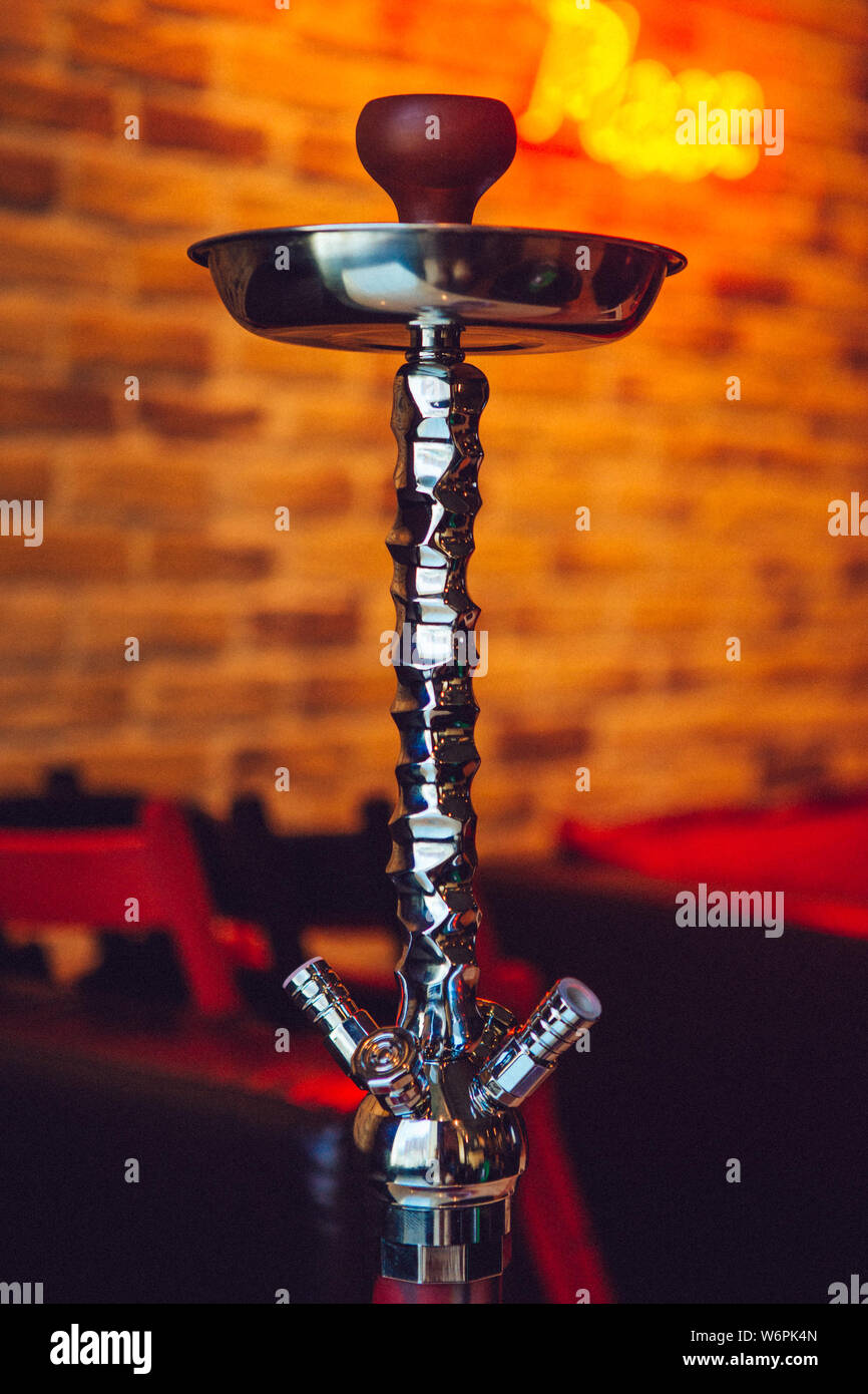 Part of a hookah in the arabic restaurant Stock Photo Alamy