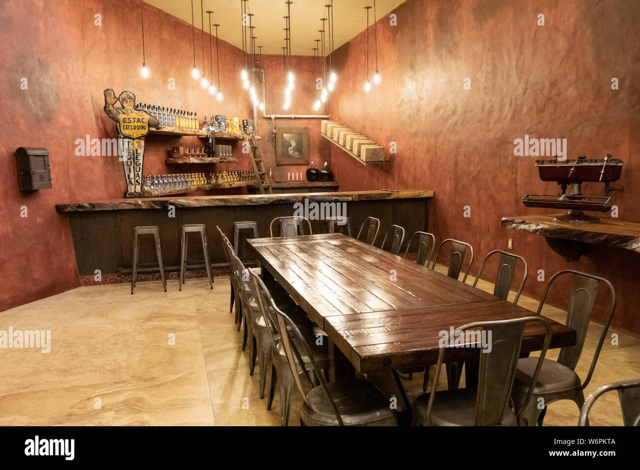 The tasting room inside the Casa Siete Leguas, El Centenario tequila