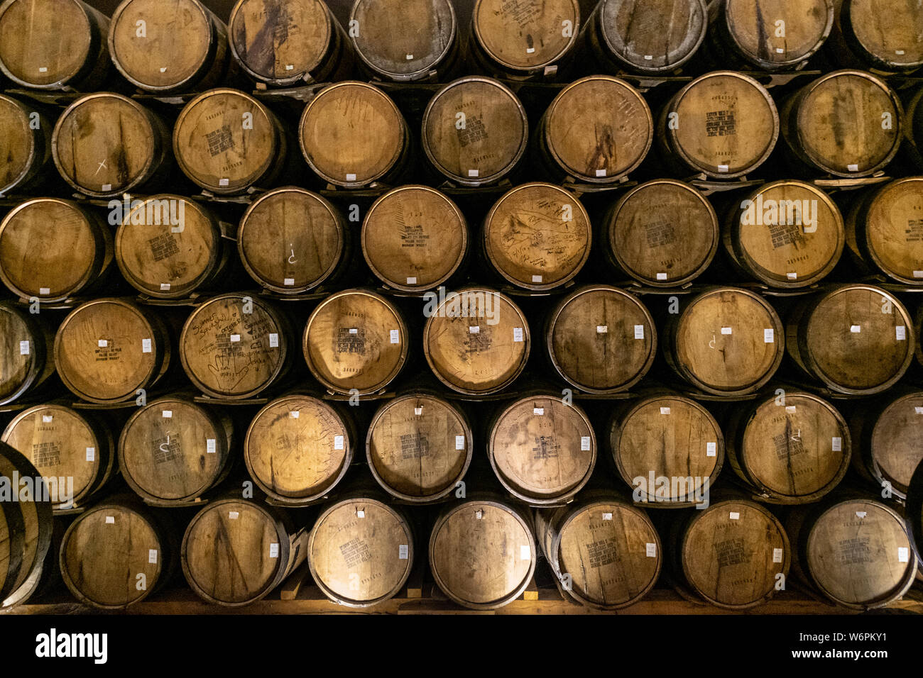 The barrel room inside the Casa Siete Leguas, El Centenario tequila