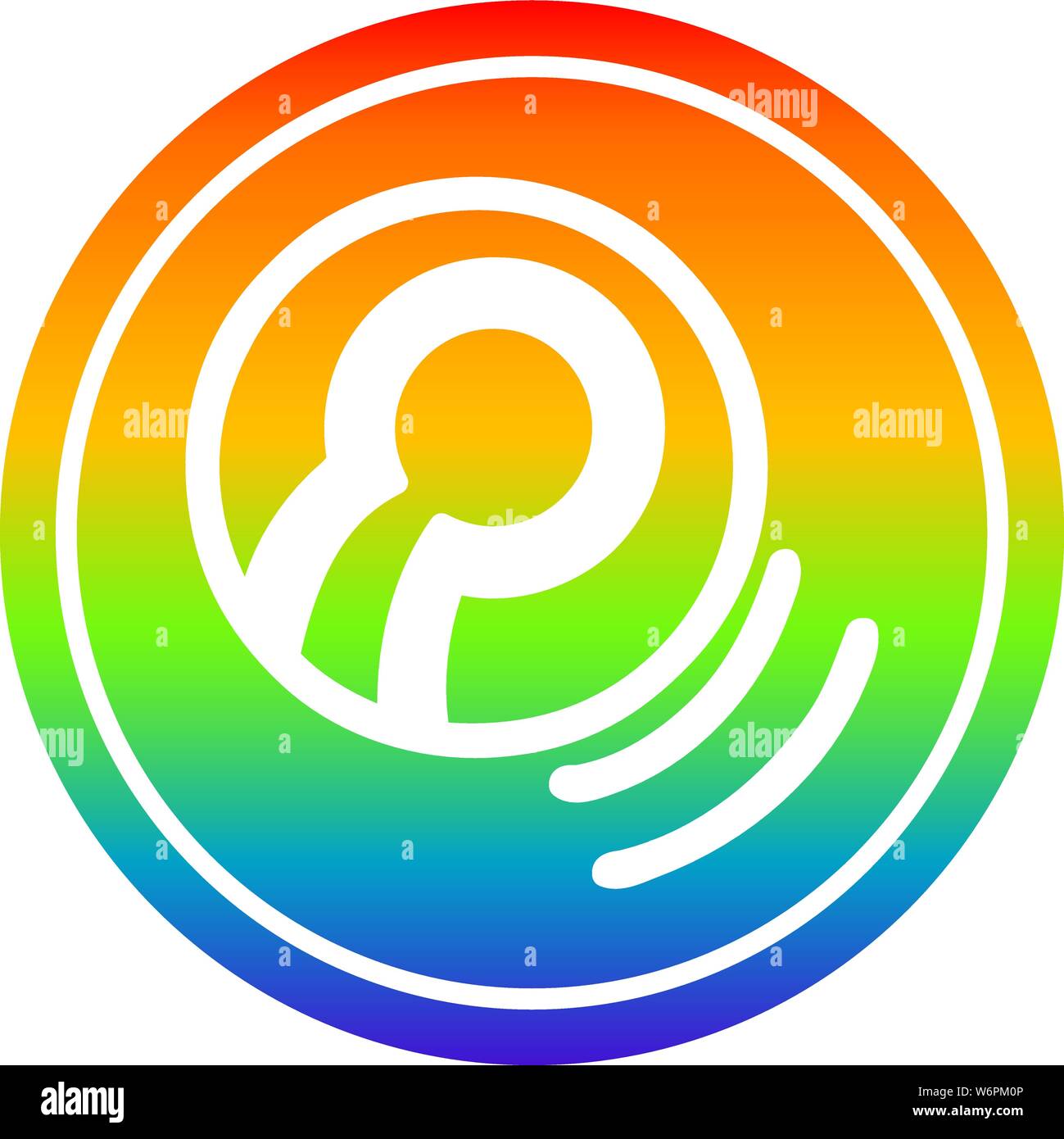 tennis ball circular icon with rainbow gradient finish Stock Vector ...