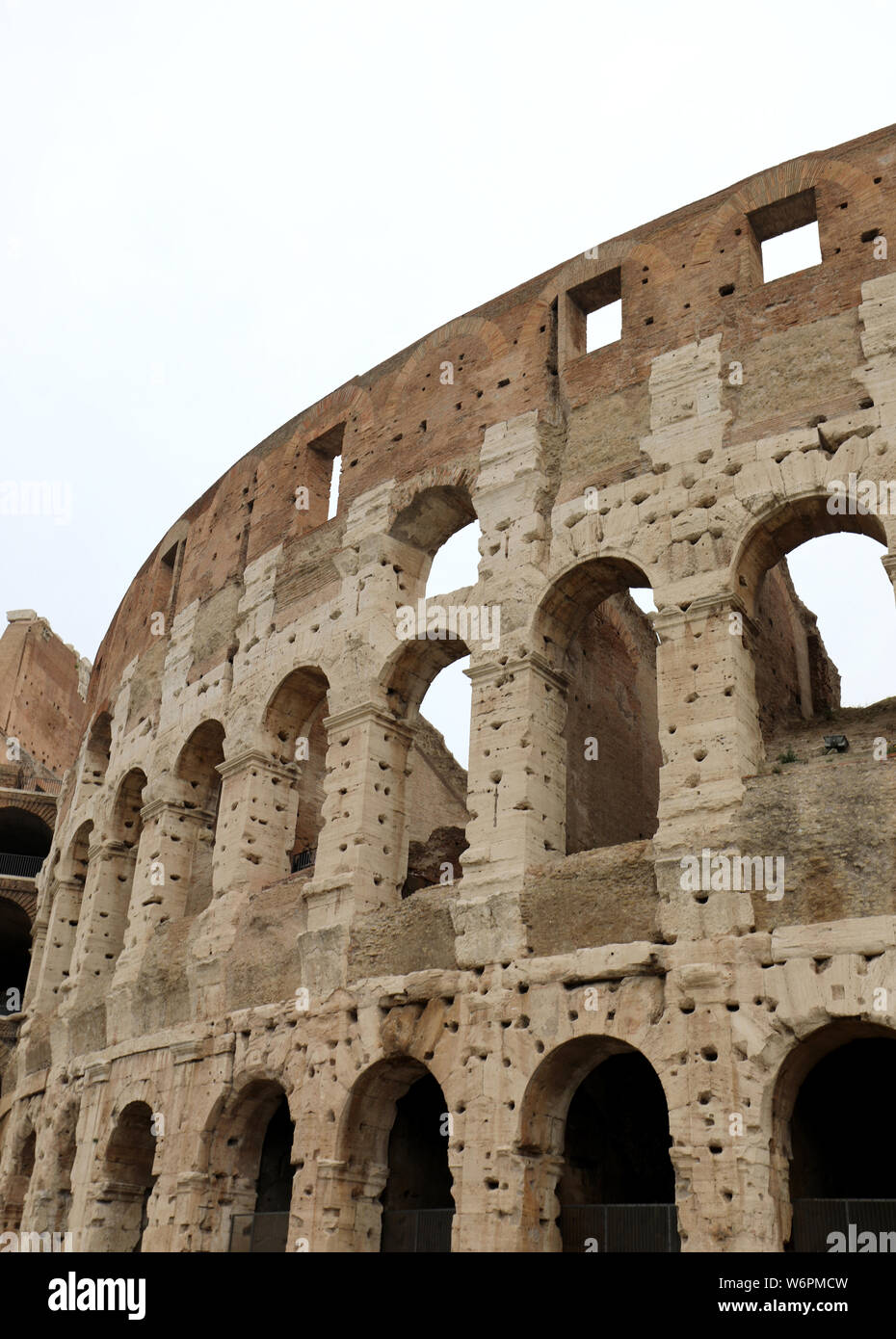 Detail of Coliseum also called Colosseo in Italian Language in Rome ...