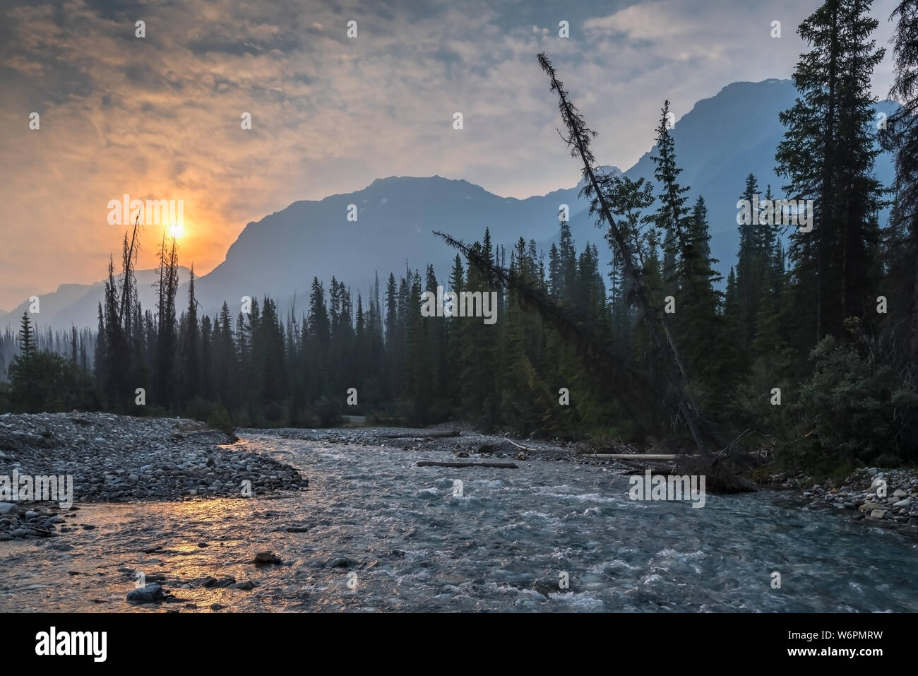 Forest Fire Smoke in Kootenay National Park, British Columbia, Canada ...