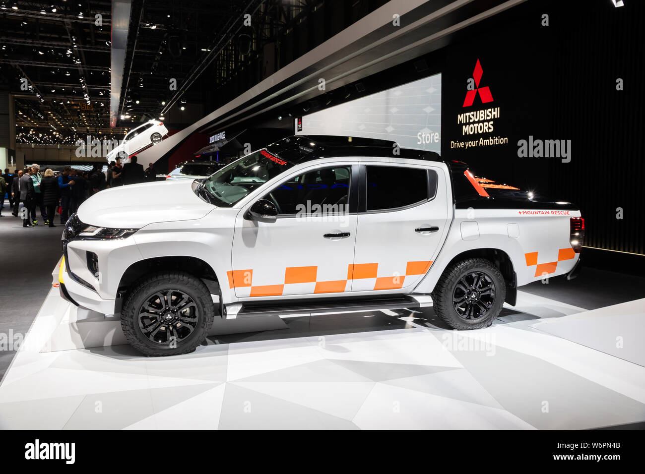 GENEVA, SWITZERLAND - MARCH 6, 2019: Mitsubishi L200 pickup truck showcased at the 89th Geneva International Motor Show. Stock Photo