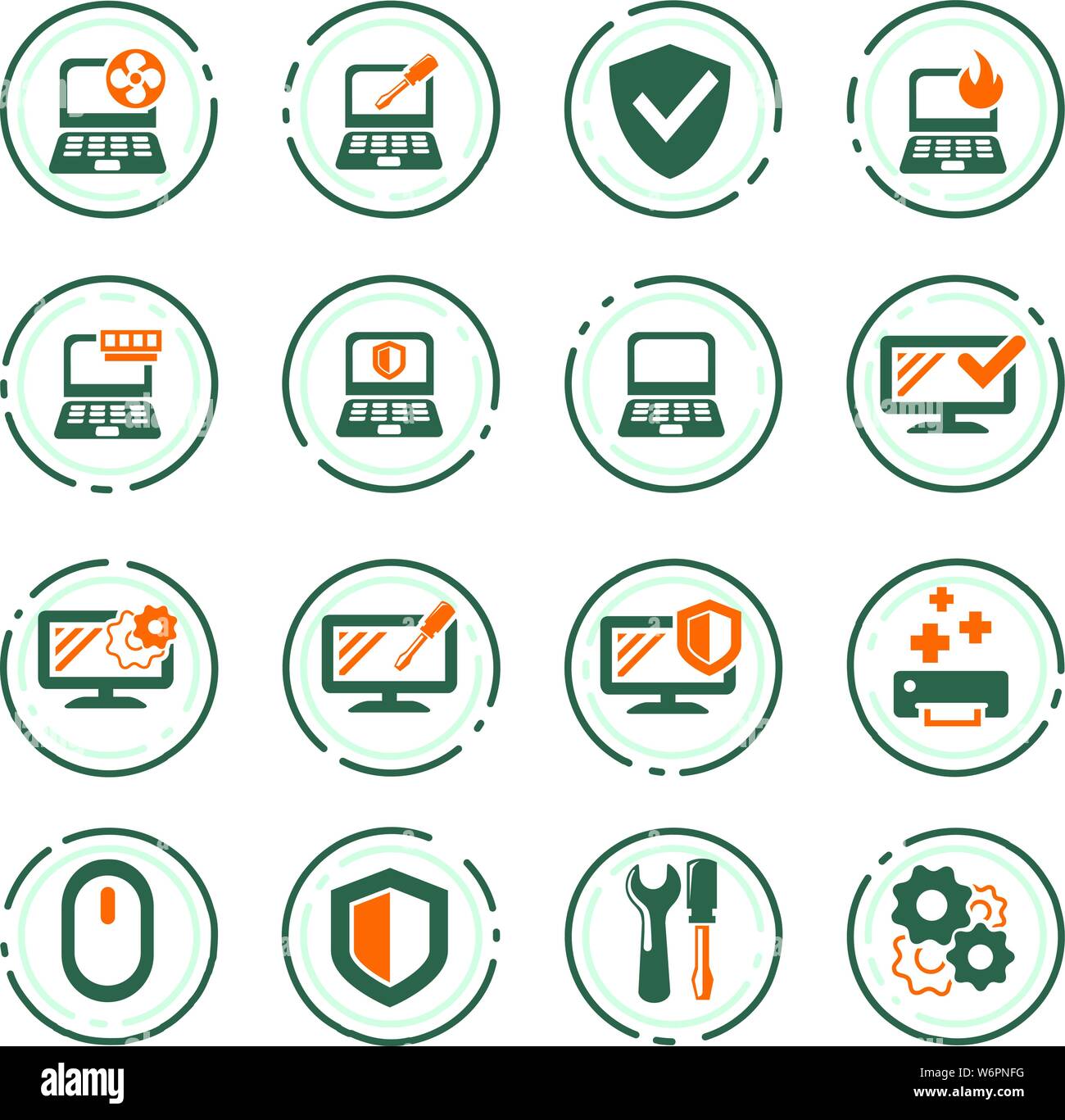 Repyer Diagnostics of computers vector icons for user interface design ...