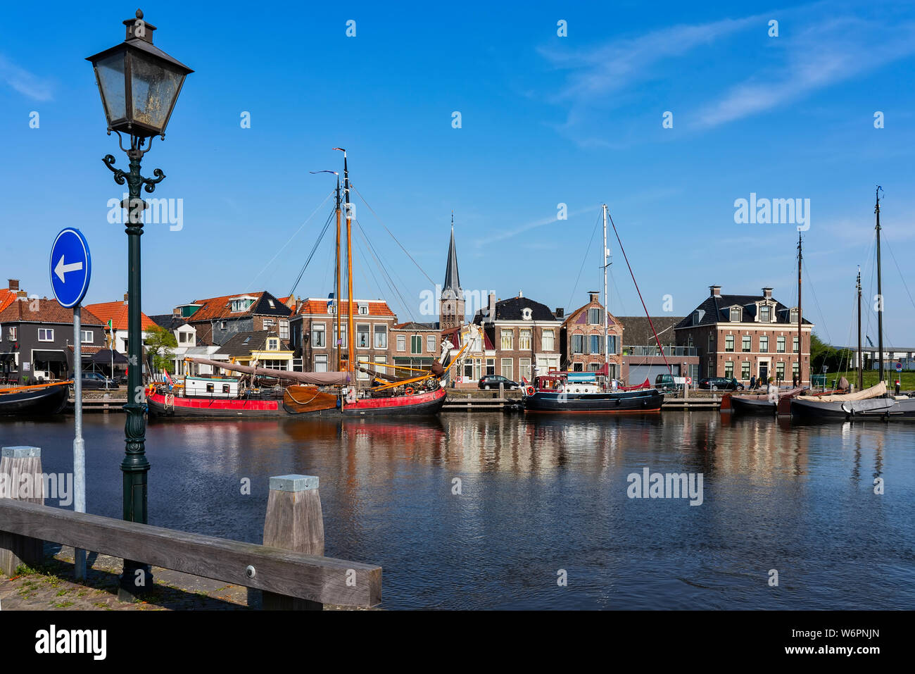 Lemmer is a town in the municipality of De Fryske Marren (province of Friesland), in the Netherlands and is one of Friesland's most important water sp Stock Photo