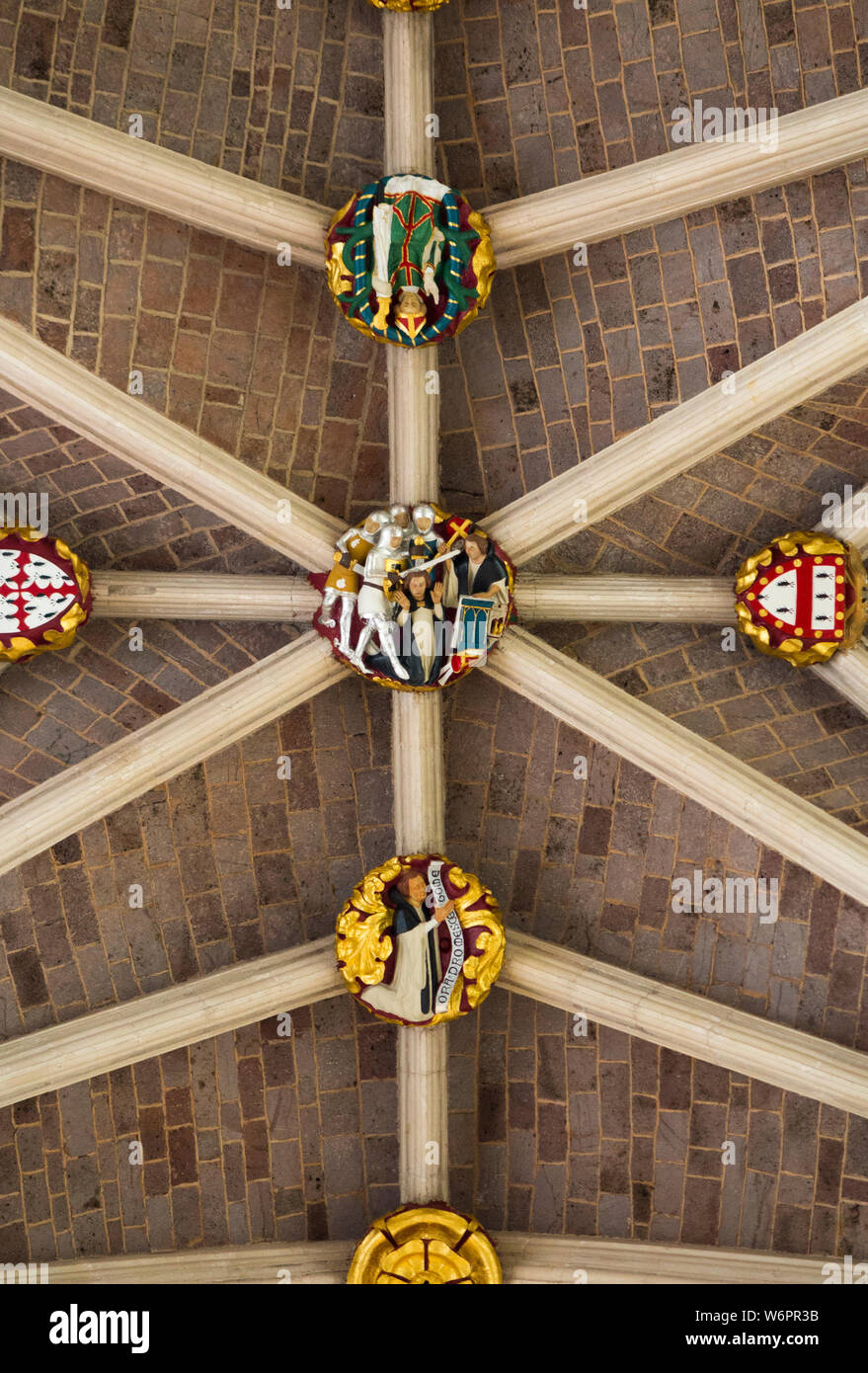 Ribbed vaulted ceiling keystone cathedral hires stock photography and