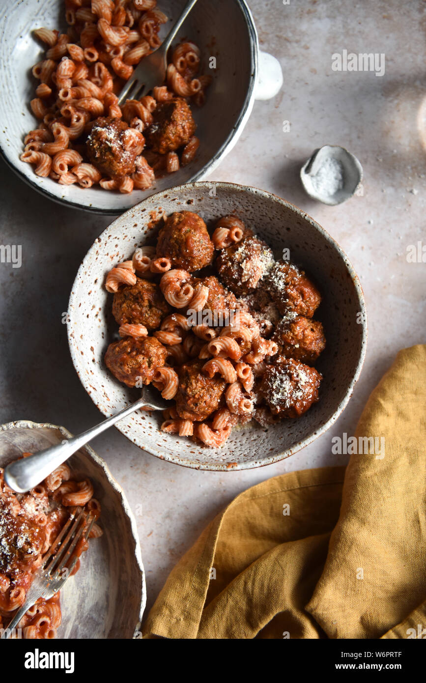Vegan Meatball Pasta Stock Photo Alamy