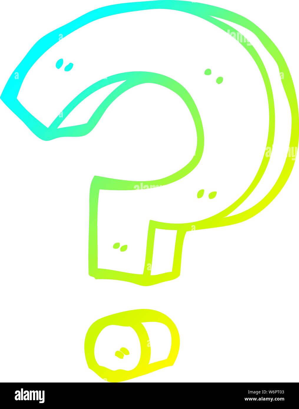 cold gradient line drawing of a cartoon question mark Stock Vector ...