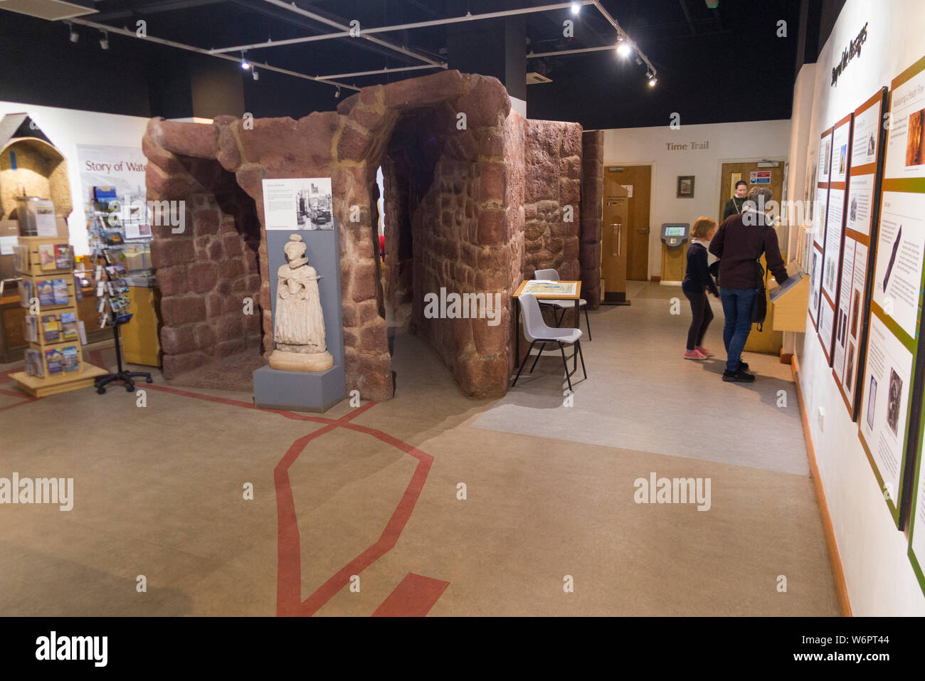 Tourists and visitors inside the Heritage Centre at the start of Exeter