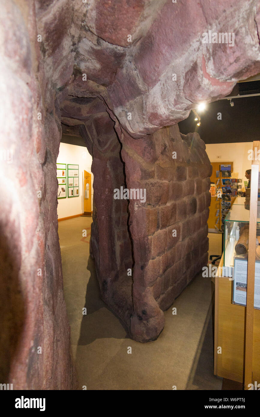 Tourists and visitors inside the Heritage Centre at the start of Exeter
