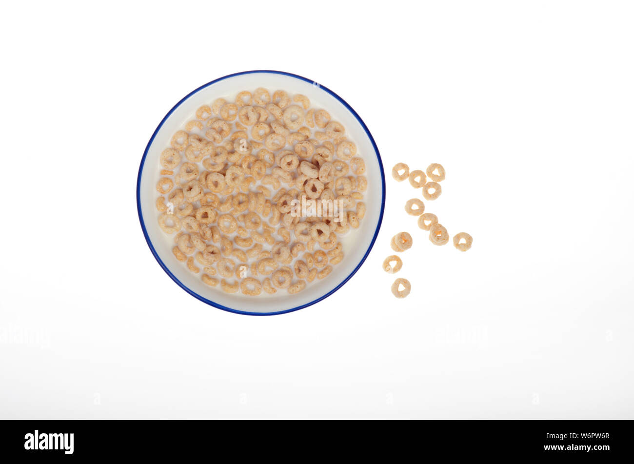 General Mills Frosted Cheerios cereal in bowl with milk Stock Photo