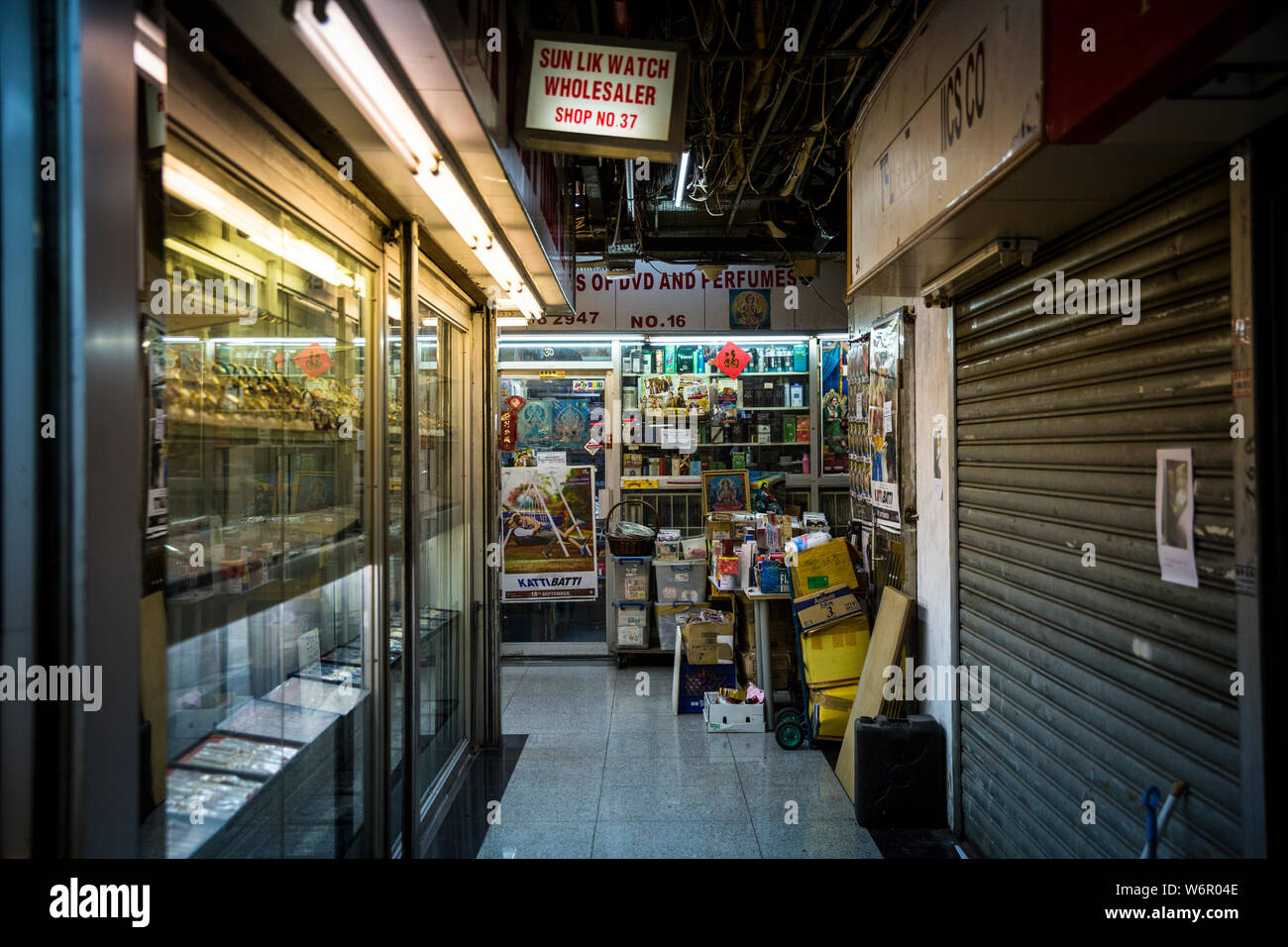 Wholesale stores inside Chungking Mansions. Hong Kong Stock Photo Alamy