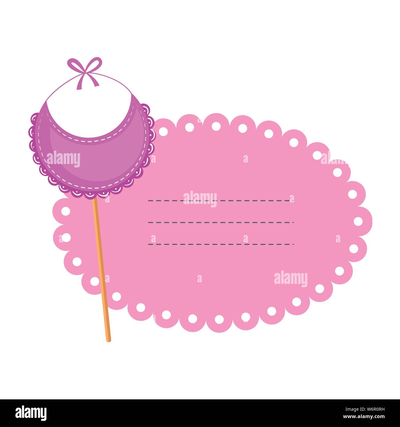 baby shower card with bib Stock Vector Image & Art - Alamy