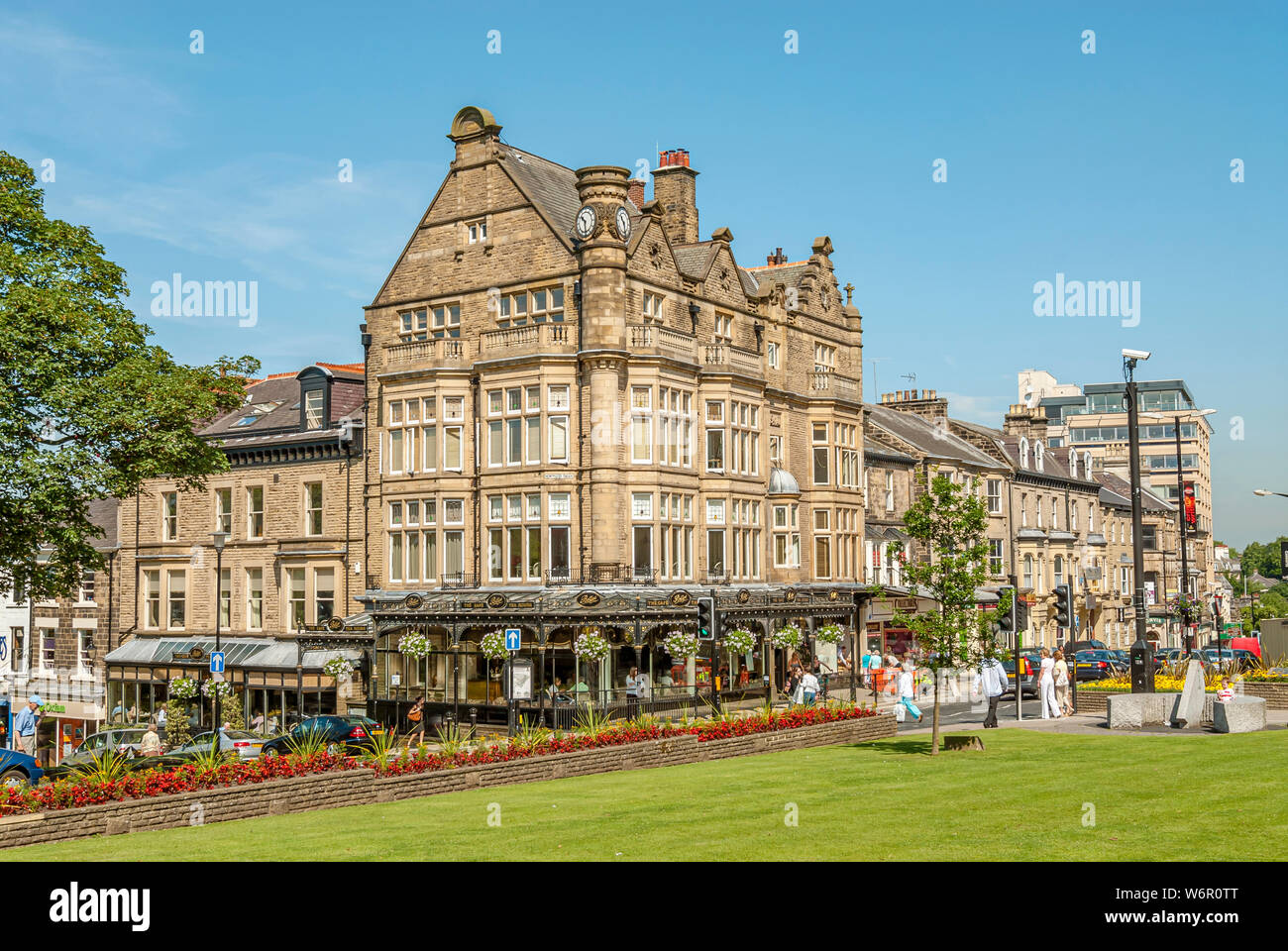Harrogate (or Harrogate Spa) is a spa town in North Yorkshire, England. Stock Photo