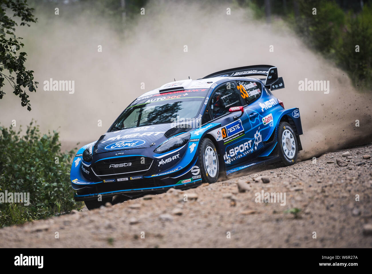 Greensmith Gus And Edmondson Elliott With Ford Fiesta Wrc At The Shakedown Of Wrc Finland 19 Ctk Photo Petr Skrivanek Stock Photo Alamy