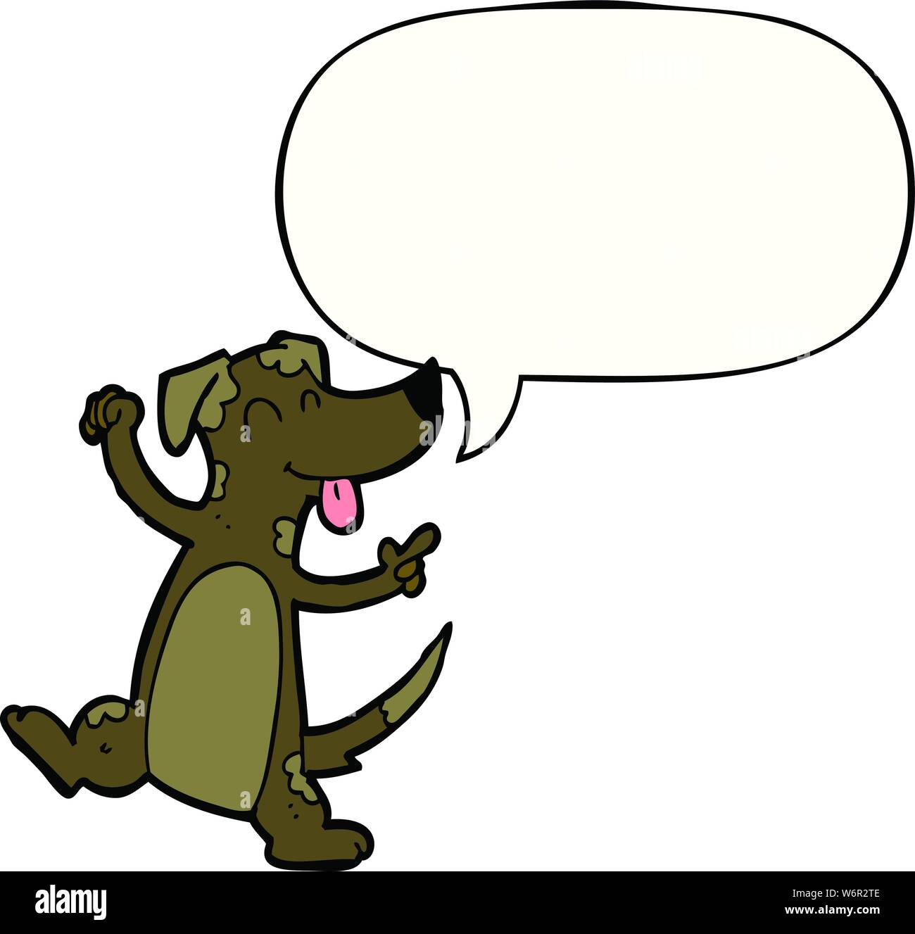 cartoon dancing dog with speech bubble Stock Vector Image & Art - Alamy