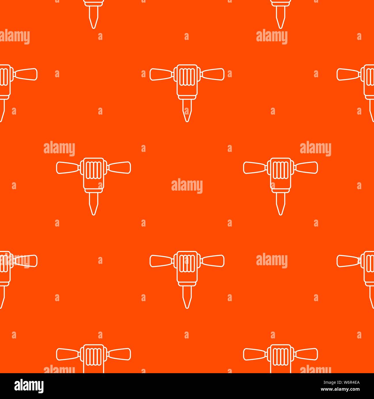 Mining hammer drill pattern vector orange Stock Vector