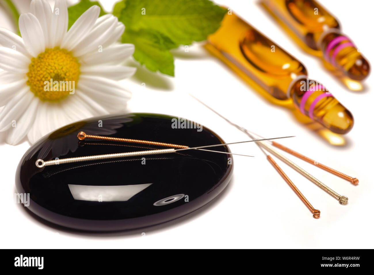 alternative medicine with acupuncture Stock Photo