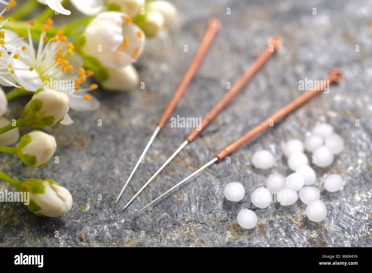 alternative medicine with acupuncture Stock Photo