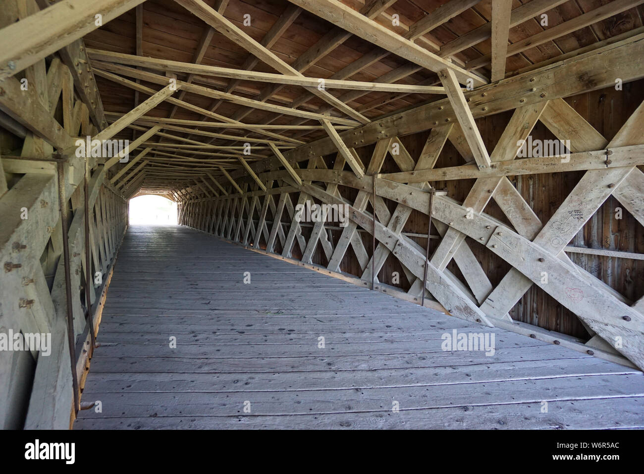 Wooden Covered Bridges Stock Photo