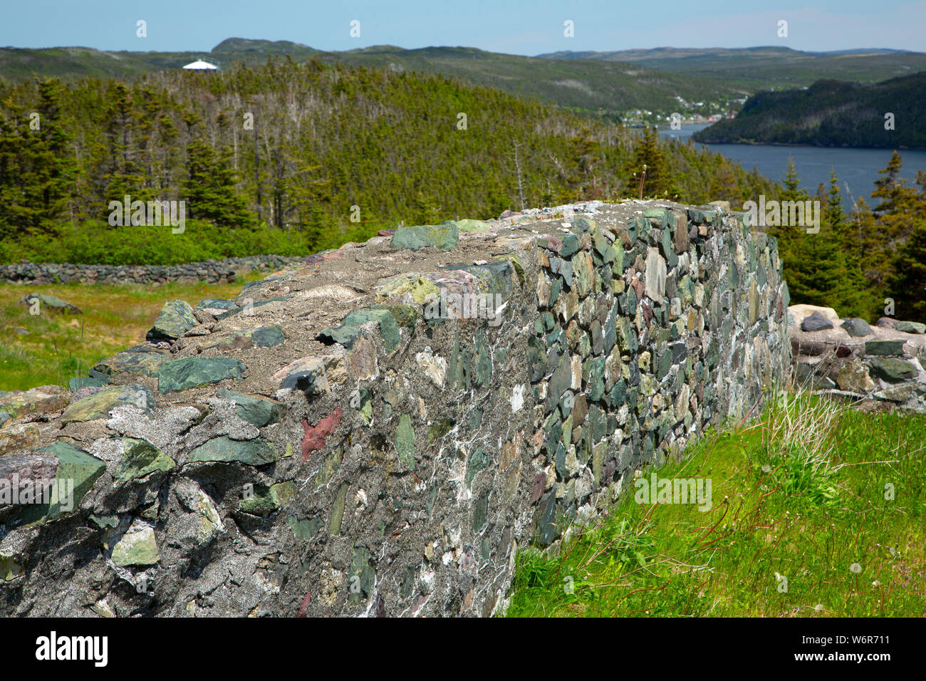 Fort Royal wall, Castle Hill National Historic Site, Newfoundland and Labrador, Canada Stock Photo